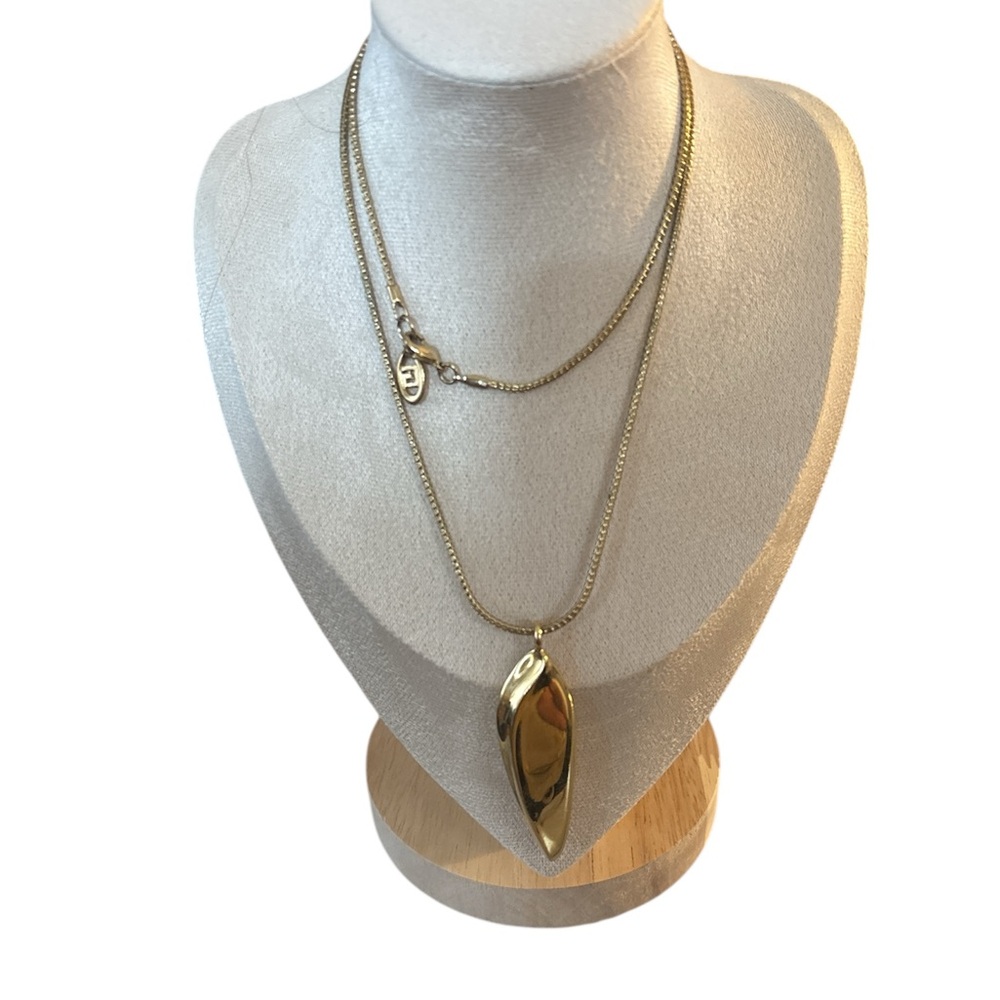 Givenchy Gold Double-Layer Pendant Necklace